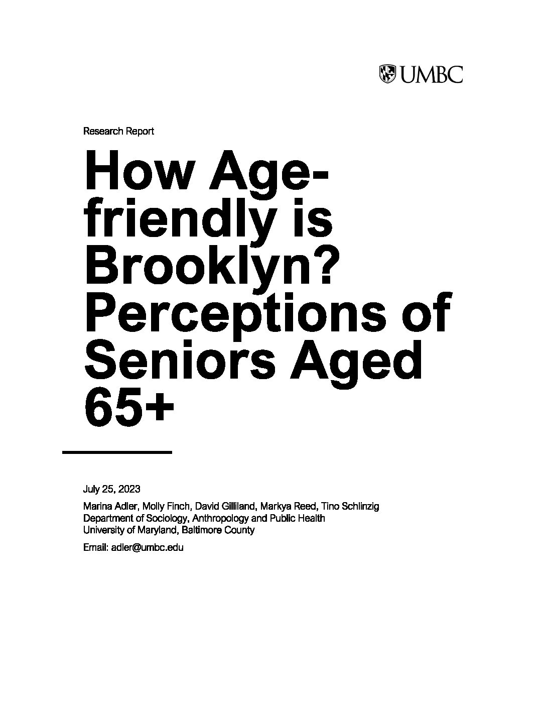 Research Highlight- Aging in Brooklyn