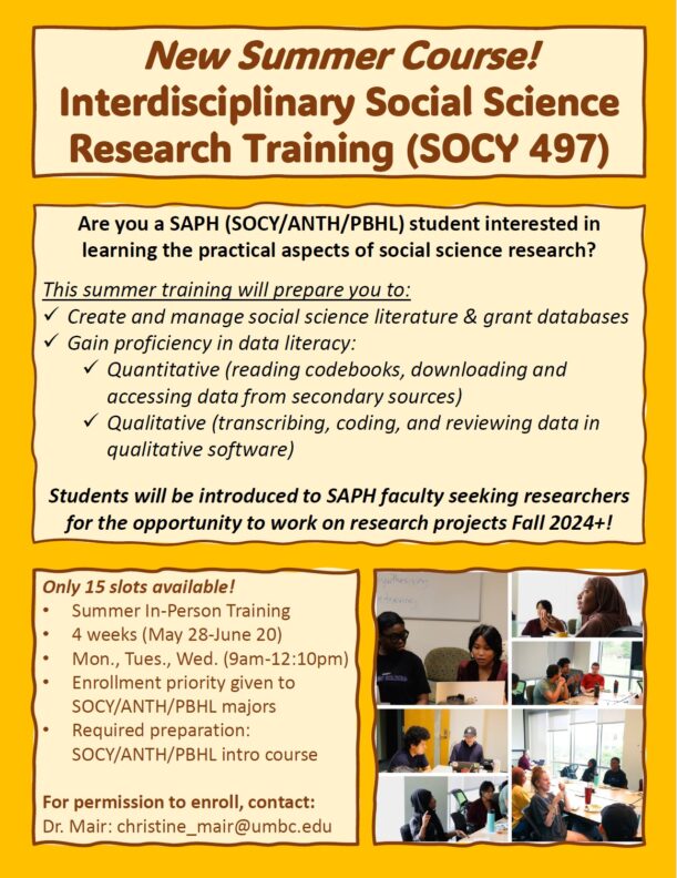 New Summer Research Training Course! (SOCY 497/698)