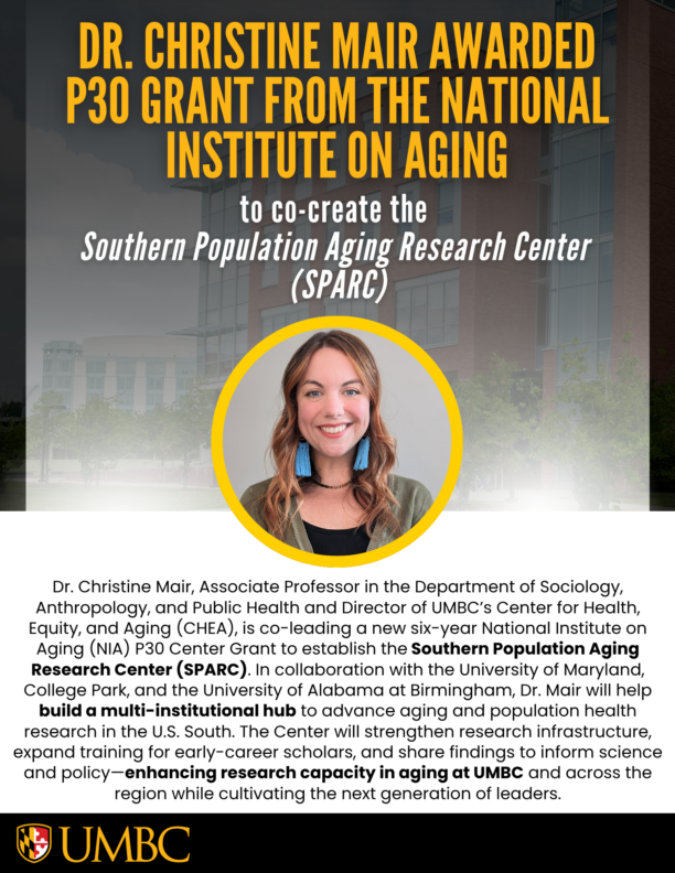 Dr. Mair Awarded P30 Grant from the National Institute on Aging
