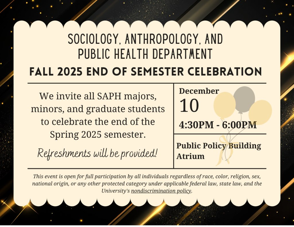 Join us to celebrate the end of the semester!